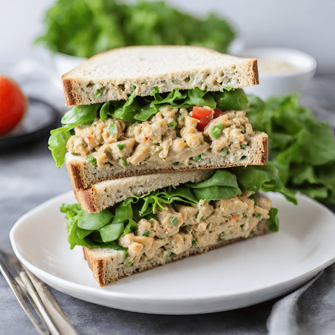 Vegan chickpea "tuna" salad sandwich